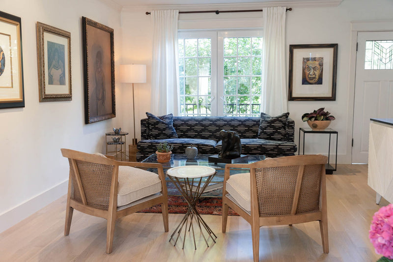 7. "Rosa Club Chair - Sand Boucle with plush upholstery"