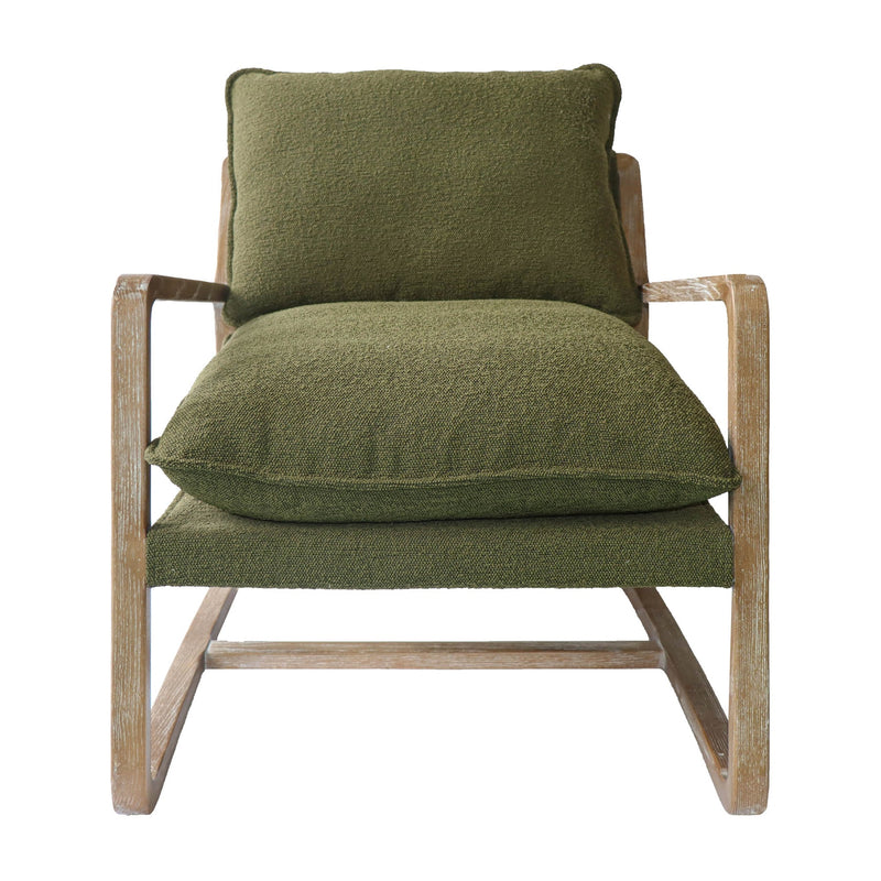 2. "Moss Boucle Huntington Club Chair - Limited Edition with plush cushioning"