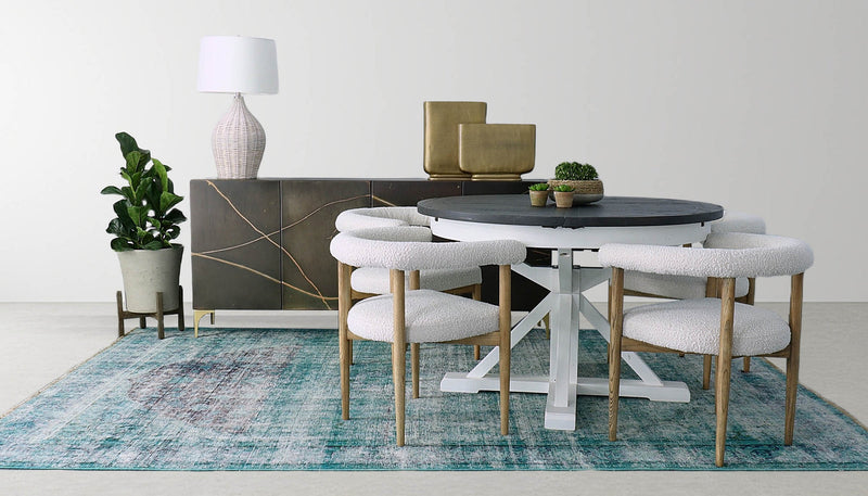7. "Durable round dining chair made from high-quality materials for long-lasting use"