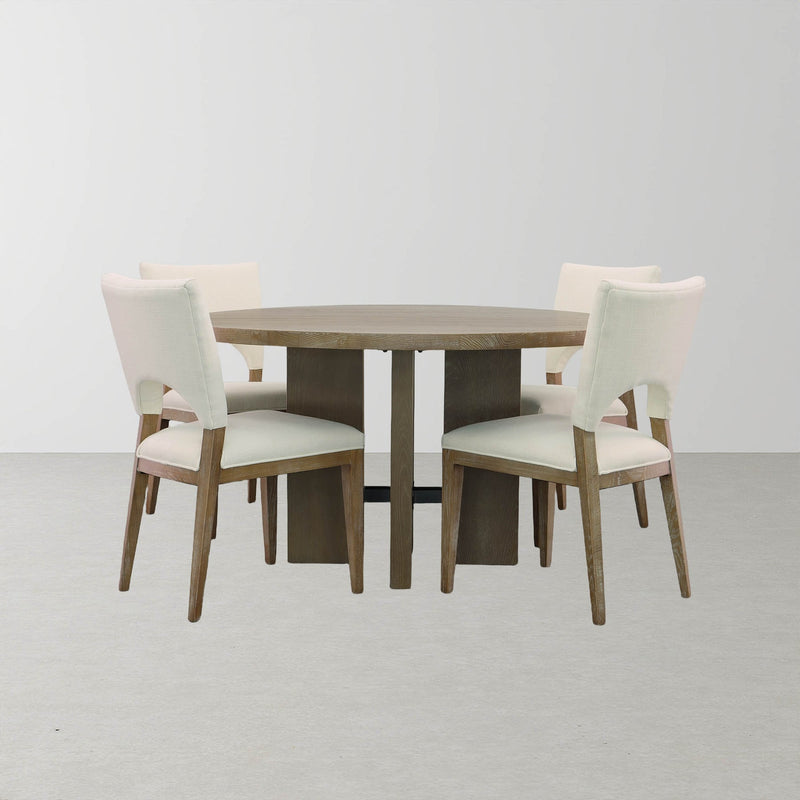 2. "Medium-sized Fraser Round Dining Table - Perfect for small to medium-sized dining spaces"