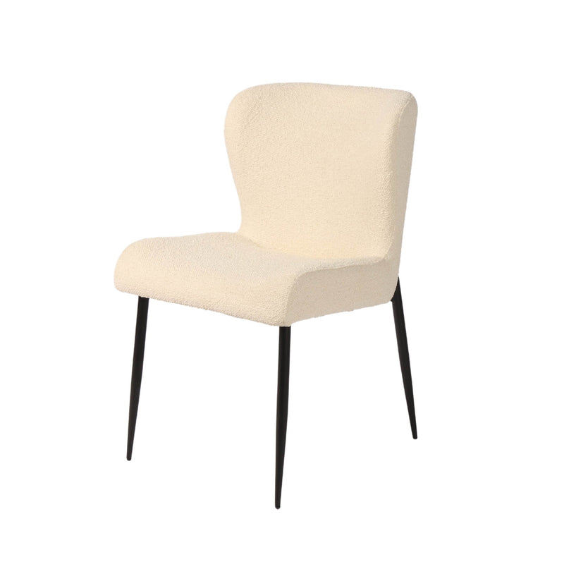 1. "Trevi Dining Chair in elegant black leather with cushioned seat"