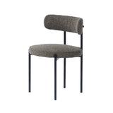 1. Cleo Dining Chair - Brown Boucle with comfortable cushioning