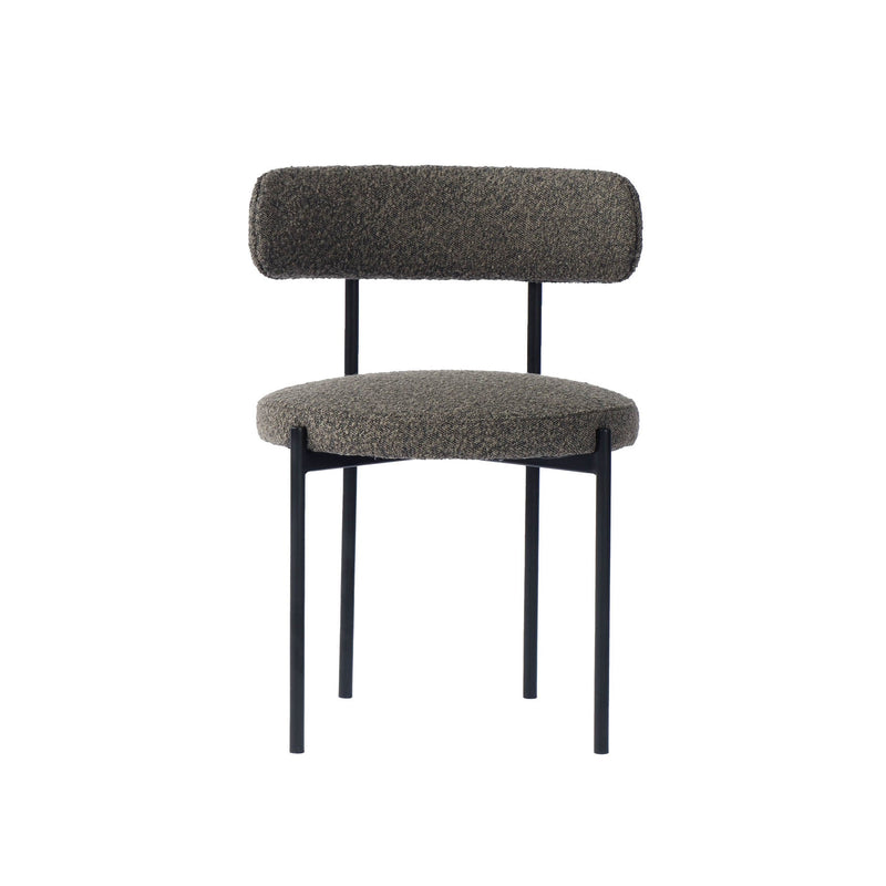 2. Stylish Cleo Dining Chair - Brown Boucle for modern interiors