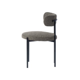 3. Brown Boucle Cleo Dining Chair with sturdy wooden legs