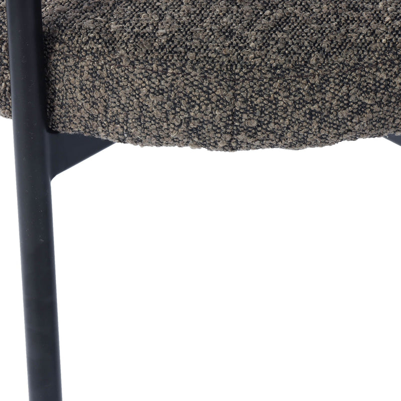 8. Brown Boucle Cleo Dining Chair with easy maintenance and durability
