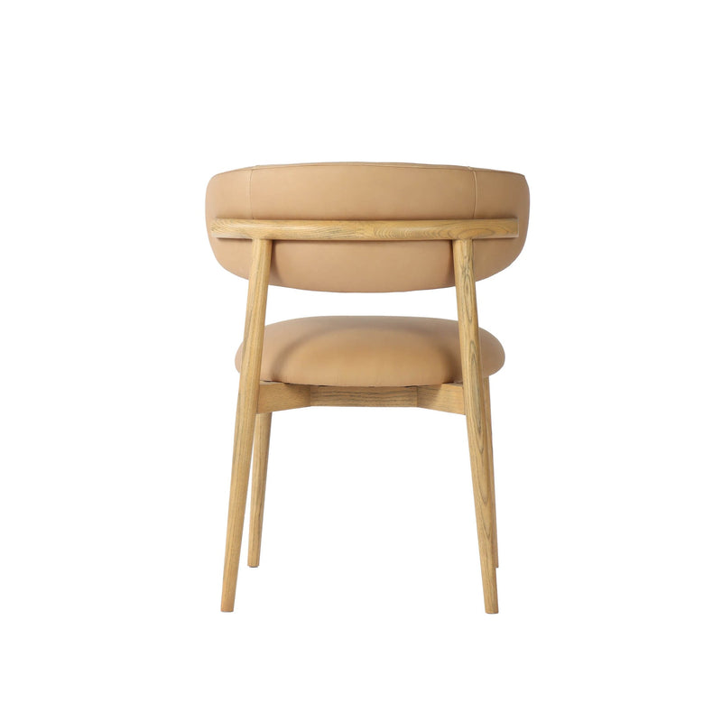 5. "Premium quality Tan Leather Milo Dining Chair with durable construction"