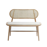 2. "Natural wood Dawson Small Bench: Enhance your home decor with this stylish piece"
