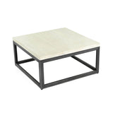 3. "Elegant Starlight Square Coffee Table with a mirrored finish"