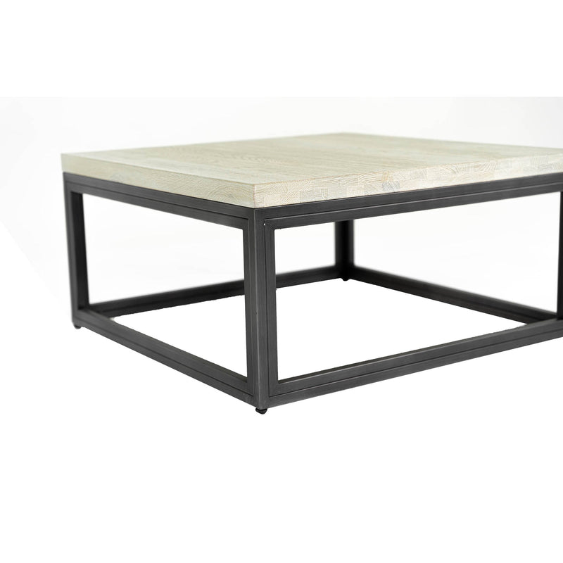 4. "Contemporary Starlight Square Coffee Table with a spacious storage shelf"