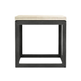 2. "Medium-sized Starlight Side Table with mirrored surface and storage drawer"