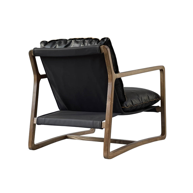 5. "Black Leather Club Chair with Pu Frame: Enhance Your Living Room with Elegance"
