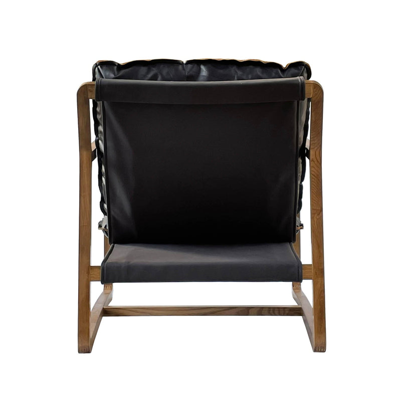 6. "Comfortable Black Leather Club Chair: Ideal for Relaxation and Leisure"