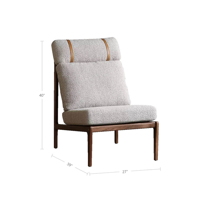 6. "Medium-sized Studio Accent Chair with plush seating and supportive backrest"