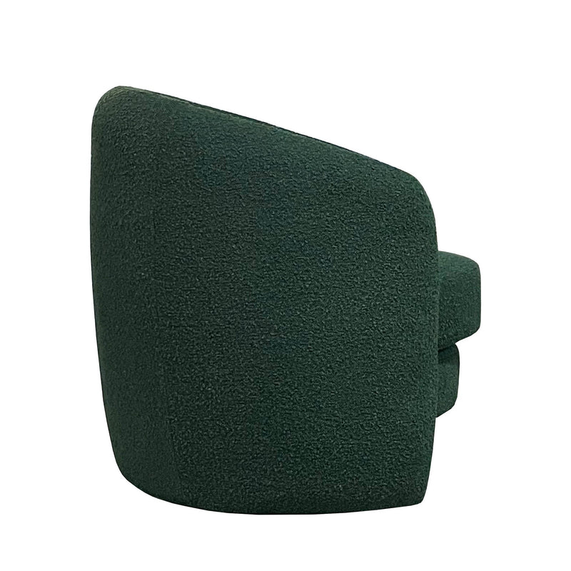 3. "Forest Green Dune Club Chair with plush cushions"