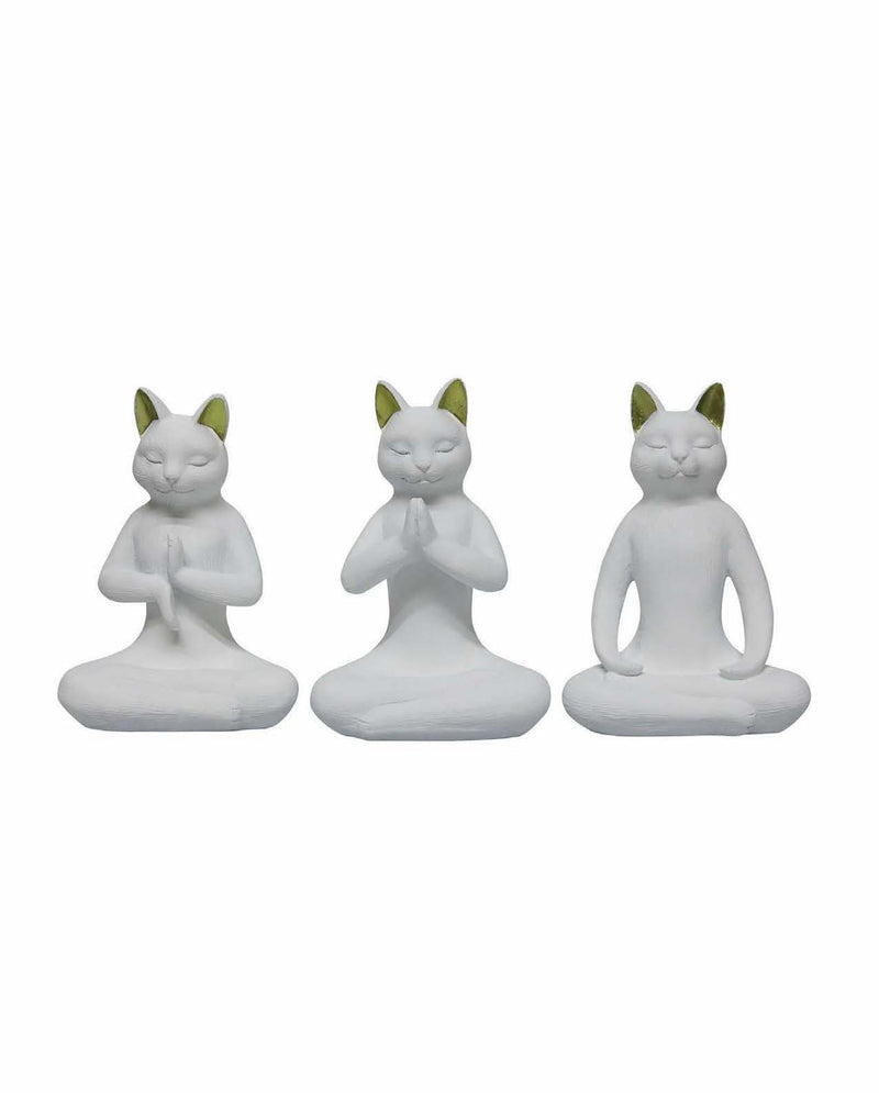 Yoga Cat Figurine Set of 3