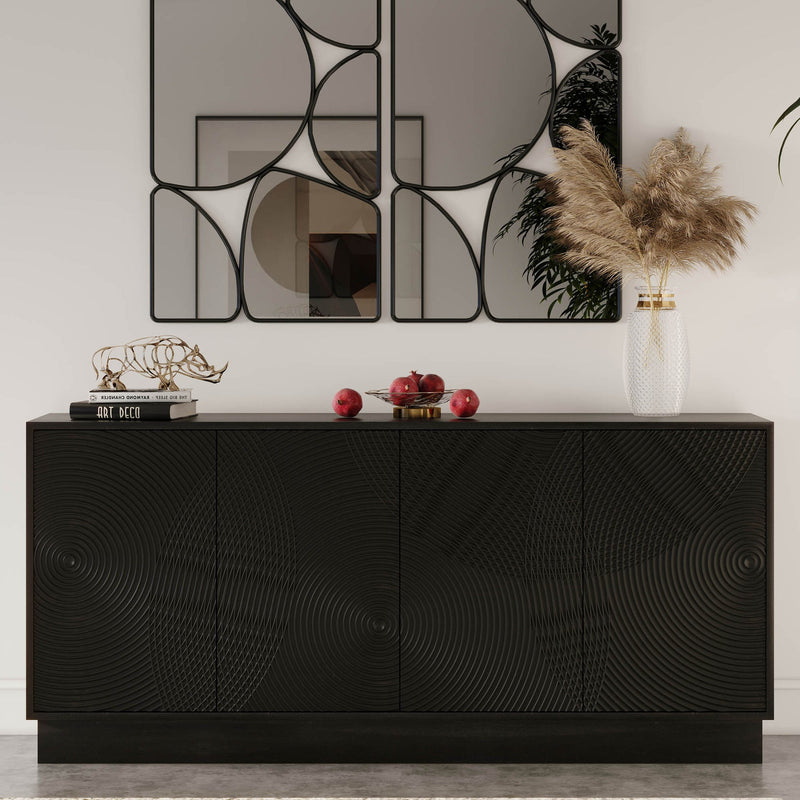 9. "Elegant Spiral Sideboard with ample room for display"