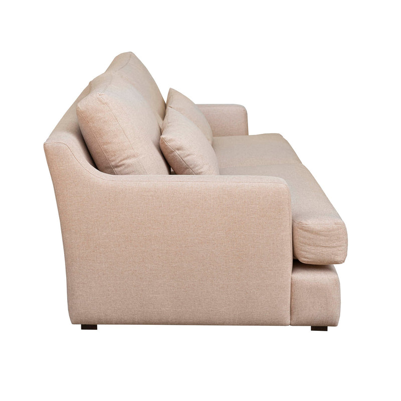 3. "Elegant Tanner Sofa in neutral beige upholstery with sleek design"