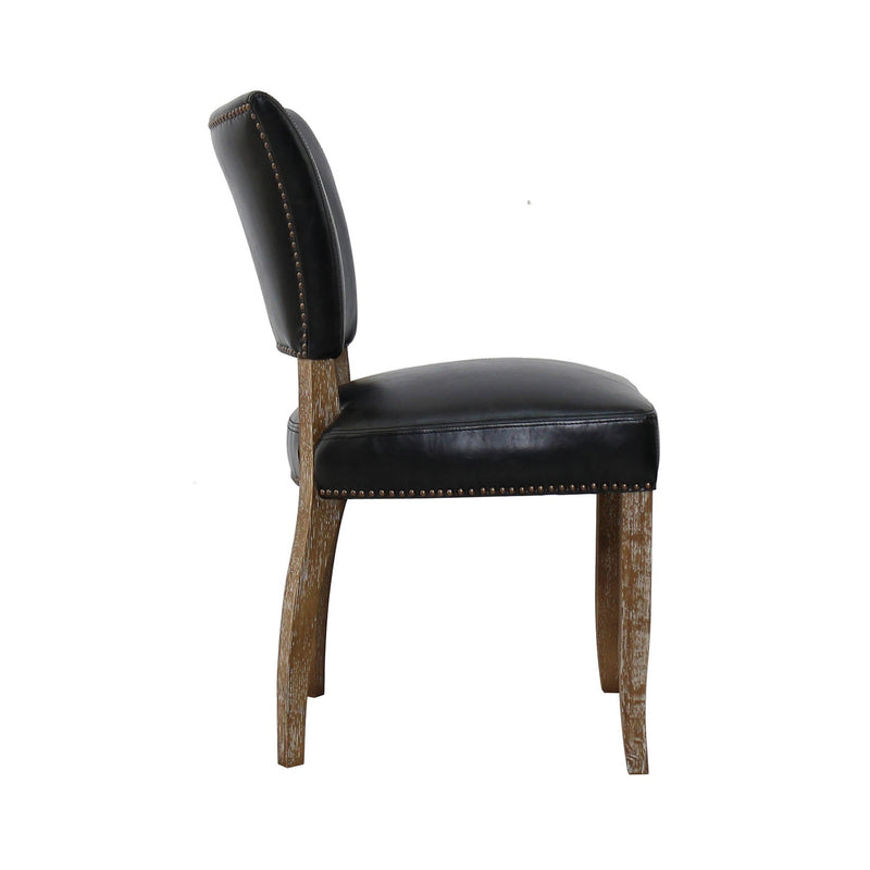 3. Black Luther Dining Chair with ergonomic backrest for added comfort