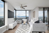 2. "Verona Side Table - White Marble Top/ Matte Black Base - Stylish Accent Piece for Living Rooms"