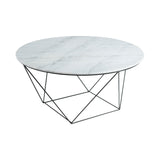 1. Valencia Round Coffee Table - Grey Marble/Black Matte with sleek design and durable construction