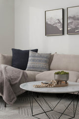 8. Valencia Round Coffee Table - Grey Marble/Black Matte with ample surface area for drinks and decor