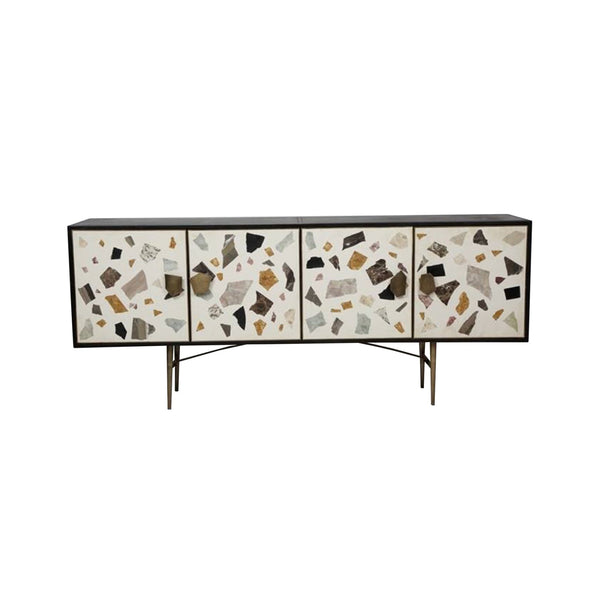 1. "Terrazzo Sideboard - White Mosaic with ample storage space"