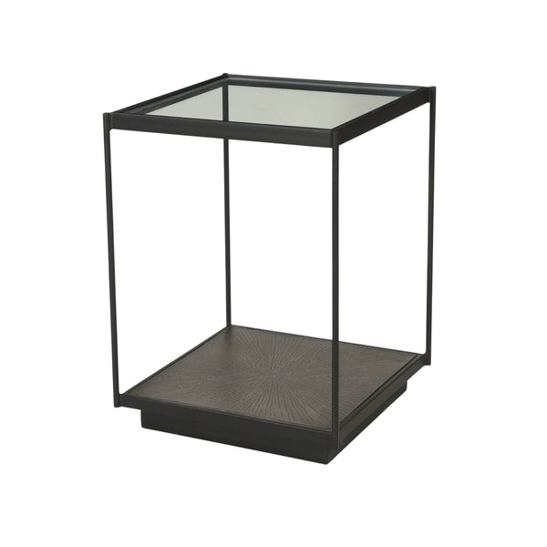 1. "Modern cube side table with storage - perfect for small spaces"