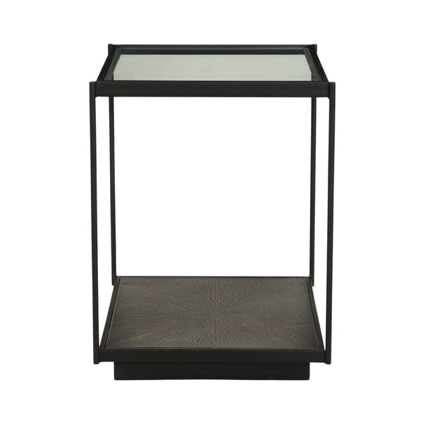 2. "Sleek and stylish cube side table in black finish"