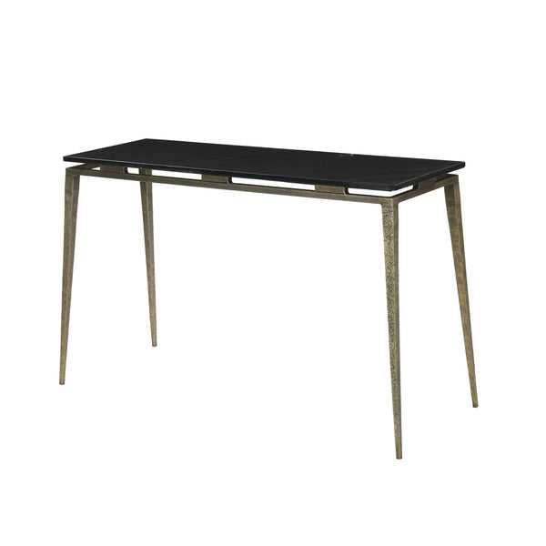 1. "Eclipse Console Table with sleek black finish and tempered glass top"