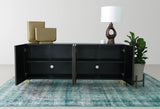 5. "Elegant Kiara Sideboard with a beautiful wood finish and sleek hardware"