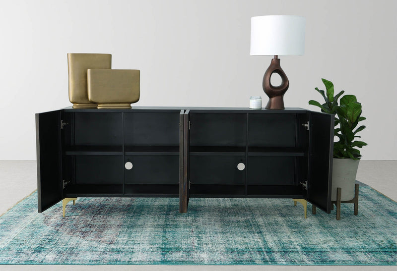 5. "Elegant Kiara Sideboard with a beautiful wood finish and sleek hardware"