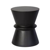 1. "Concrete Hourglass Side Table - Black, minimalist design with sturdy construction"