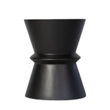 2. "Black Concrete Hourglass Side Table, modern accent piece for any room"