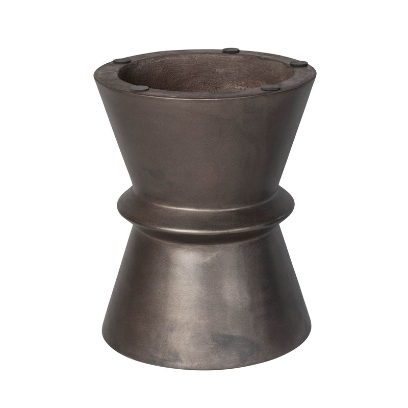4. "Durable Concrete Hourglass Side Table - Bronze color complements various interior styles"