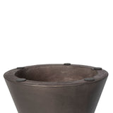 6. "Versatile Concrete Hourglass Side Table - Bronze accent adds a contemporary touch"