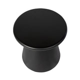 3. "Medium-sized black concrete mineral side table - versatile home decor"