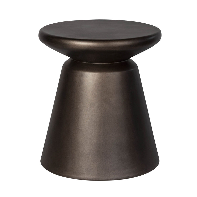 1. "Concrete mineral side table in bronze finish"