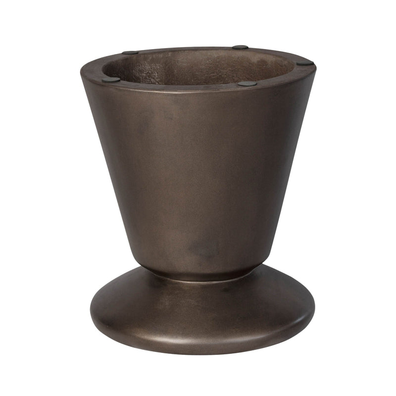 4. "Durable concrete mineral side table in bronze for outdoor use"