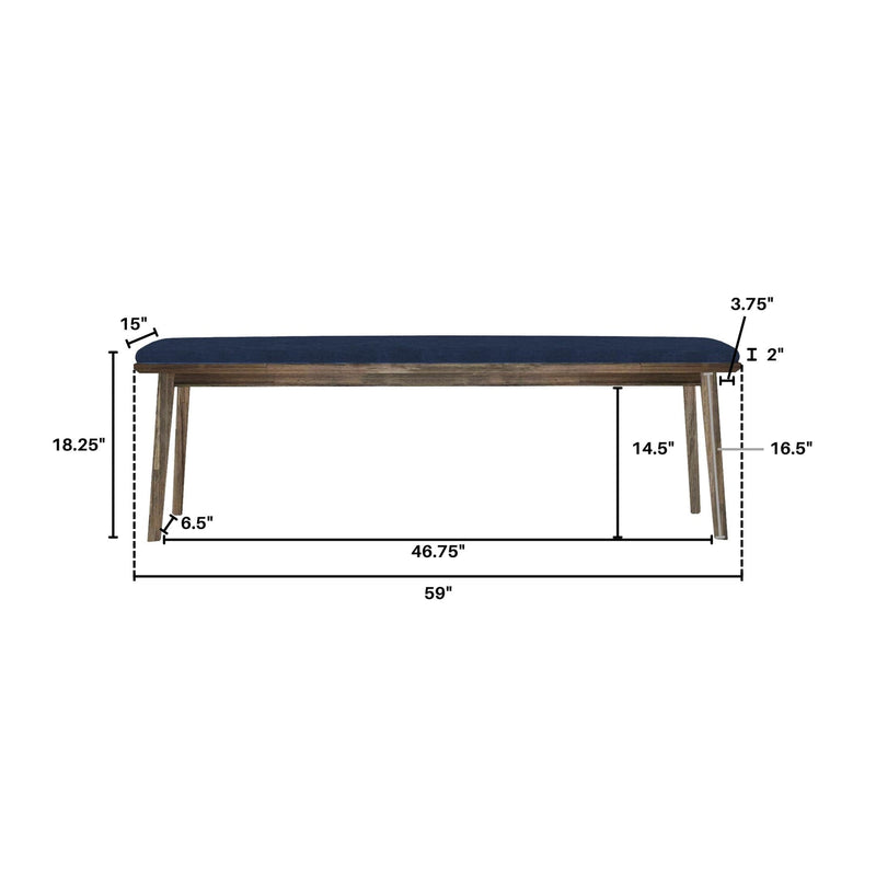 5. "West Bench 59" - Timeless and Chic Dining Table with a Natural Wood Finish"