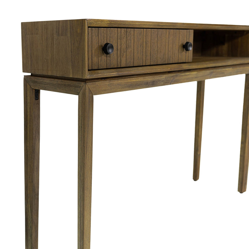 10. "Rustic West Console Table adding warmth to any room"