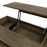 9. "Functional West Coffee Table with Lift Top - Ideal for Work or Dining"