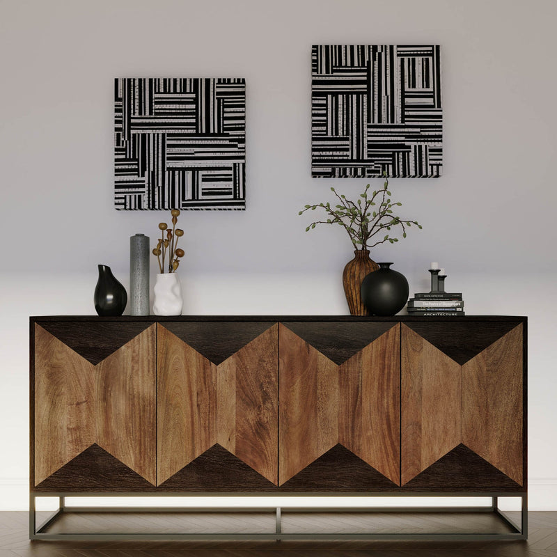 2. Modern Illusion Sideboard featuring a unique illusion pattern